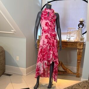 Floral Pink Halter Dress